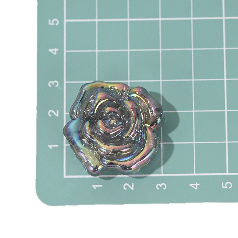 Wholesale 10pcs/pack Luminous Rose Loose Beads Plated Rose Beads